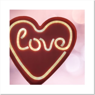 Heart and Love Neon Light Posters and Art